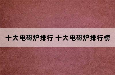 十大电磁炉排行 十大电磁炉排行榜